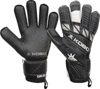 KOBO Football / Soccer Goalie Profesional German Latex GoalKeeper Gloves, Strong Grip Goalkeeping Gloves(Black)
