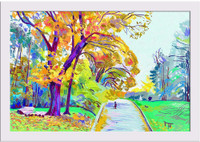 Autumn Landscape D4 Paper Poster White Frame | Top Acrylic Glass 19inch x 13inch (48.3cms x 33cms) Paper Print(13 inch X 19 inch, Framed)