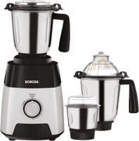 BOROSIL 45 Silverline 750 Mixer Grinder (3 Jars, Black, Silver)
