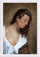 Gypsy Girl In White Blouse & Shawl Paper Poster White Frame | Top Acrylic Glass 13inch x 19inch (33cms x 48.3cms) Paper Print(19 inch X 13 inch, Framed)