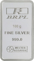 Bangalore Refinery Brpl 100 Gram Silver Bar S 999 100 g Silver Bar