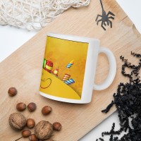 SkyAsia Happy Diwali mug (yello bomb rocket) Ceramic Coffee Mug(350 ml)