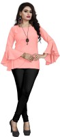 Gadhesariya Casual 3/4 Sleeve Solid Women Pink Top