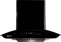 Seavy Creta Black Titanium Steel 60cm Auto Clean Wall Mounted Chimney(Black/ Glossy Finish 1200 CMH)