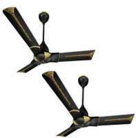 LUMINOUS Jaipur Ghoomar 1200 mm 3 Blade Ceiling Fan(Black, Pack of 2)