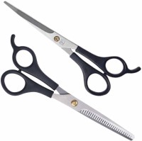 CITYCOSMETIC Stainless Steel Hair Cutting & Thinning Scissor For Men, Women, Salon Scissors(Set of 2, Silver)