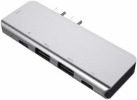 Tobo 5-in-1 Dual USB-C Hub with Thunderbolt 3 Port (40Gbs) 5K@60Hz, 4K USB-C to HDMI, PD Charging Port, 2 USB 3.0 Ports(TYPE-C-5-IN-1) USB Adapter(Grey)