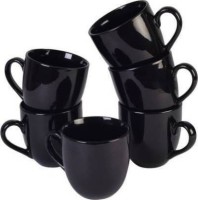 Sai shine craft Pack of 6 Ceramic Safar Enterprises Pack of 6 Ceramic Tea/Coffee Cups 130 Ml (Black)(Black, Cup Set)