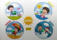 Khilonewale Wooden Puzzles Set for Toddlers 2 3 4 Years Old, Kids Seasons Educational Puzzle with knobs ,Learning Aid for Boys and Girls, Kids, Students ,Size 22*30 cm(4 Pieces)