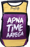 Pro Life Printed Boys Girls School College Stylish 18 L Backpack(Yellow, Purple)