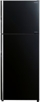 Hitachi 375 L Frost Free Double Door 2 Star Refrigerator(Glass Black, R-VG400PND8 GBK)