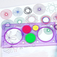 MON N MOL Ring Scale Spirograph Geometric Ruler Drafting Tools Stationery For Students Drawing Set Learning Art Sets Creative Gift For Children STENCIL Stencil(Pack of 1, MULTI)