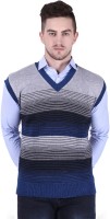 SRISA COLLECTIONS Striped V Neck Casual Men Multicolor Sweater