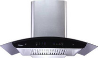 Seavy Zeroun Moon Stainless Steel 90cm  with Motion Sensor Technology Auto Clean Wall Mounted Chimney(Silver 1200 CMH)