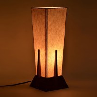 ExclusiveLane Sheesham Wooden Pyramid Table Lamp(35.6 cm, Brown)