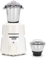 Sunmeet Hotel/Commercial Heavy Deauty Mixer Grinder With 2 Jars (White 1400 watts) 1400 Mixer Grinder (2 Jars, White)