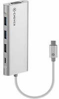 CADYCE USB-C™ to USB 3.0 x 2, USB 2.0 x 1 Hub & VGA Adapter with PD Charging Port USB Adapter(Silver)