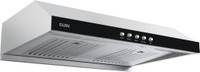 Glen Chimney 6005 SS 76cm 1250 m3/h Push Button Control Wall Mounted Chimney(Silver, Black 1250 CMH)