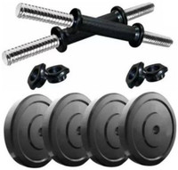 Fit World 8 kg 8KG RUBBER WEIGHT PLATE COMBO 2KG*4PIECE WITH 2 DUMBBELL RODS Home Gym Combo