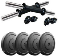 Fit World 10 kg 10KG RUBBER WEIGHT COMBO 2.5KG*4PIECE RUBBER WEIGHT 2 DUMBBELL ROD Home Gym Combo