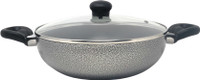 Kreme DELUXE 3mm Nonstick Induction Bottom Kadhai 260mm Kadhai 26 cm diameter with Lid 3.5 L capacity(Aluminium, Non-stick, Induction Bottom)