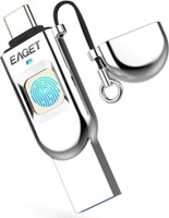 EAGET FU68 32GB USB3.0 Type-C Fingerprint Encrypted Flash Drive U Disk Type C Fingerprint Pendrive 32 GB Pen Drive(Silver)