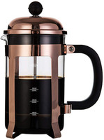 InstaCuppa French Press Coffee Maker with 4 Part Superior Filtration 350 ML with Neoprene Sleeve for Extra Protection, Copper 4 Cups Coffee Maker(Copper)
