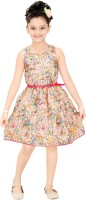 Trendyy Girls Girls Midi/Knee Length Party Dress(Multicolor, Sleeveless)