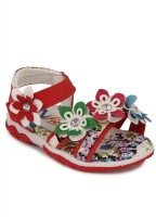 N Five Girls Buckle Strappy Sandals(Red)