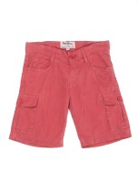 Pepe Jeans Short For Boys Casual Solid Cotton Blend(Red, Pack of 1)