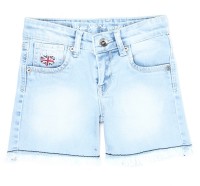 Pepe Jeans Short For Girls Cotton Linen Blend, Nylon Blend(Blue, Pack of 1)