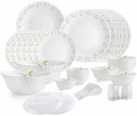 cello Pack of 37 Opalware Dazzle Tropical Lagoon-37 Dinner Set(White, Microwave Safe)