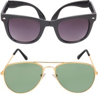 CRIBA Wayfarer, Aviator Sunglasses(For Men & Women, Black, Green)