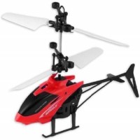 Psb Kids Plastic Induction Type 2-in-1 Flying Indoor Helicopter with Remote(Multicolor)(Red)