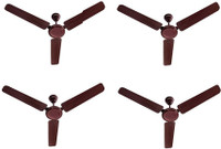 USHA Ace Ex pack of 4 1200 mm 3 Blade Ceiling Fan(Brown, Pack of 4)