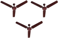 USHA Ace Ex pack of 3 1200 mm 3 Blade Ceiling Fan(Brown, Pack of 3)