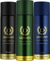 DENVER Hamilton, Caliber and Pride Combo Deodorant Spray  -  For Men(600 ml, Pack of 3)