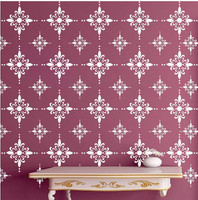 YMS Size:- 16" X 24" Radiant Shimmering Design Wall Stencil(Pack of 1, FLORAL PATTERN)