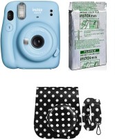 FUJIFILM Instax mini Mini 11 Instant Film Camera with 10X1 Pack of Instant Film With Dot Black Pouch Instant Camera(Blue)