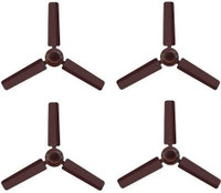 USHA sonata pack of 4 1200 mm 3 Blade Ceiling Fan(rich brown, Pack of 4)