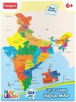 FUNSKOOL India Map Puzzles Learning Game(104 Pieces)
