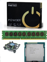 powerx Intel Core I5,H61 Motherboard 8GB RAM DDR3 Combo Motherboard(Black)