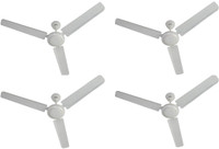 USHA aerostyle pack of 4 1200 mm 3 Blade Ceiling Fan(rich white, Pack of 4)