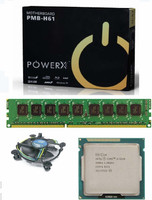 powerx H61 Motherboard Kit with Intel Core i3 8GB DDR3 RAM Combo Motherboard(Black)