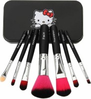 SKINPLUS Complete Makeup Mini Brush Kit Eye/Lips/Face Makeup Brush With A Storage Box - Black(Pack of 7)