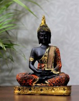 Craft Junction Beautiful Black Golden Meditating Lord Buddha Decorative Showpiece  -  25 cm(Polyresin, Multicolor)