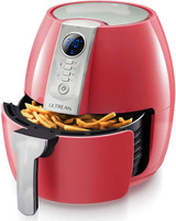 Ultrean Air Fryer, 4.2 Quart (4 Liter) Electric Hot Air Fryers Oven Oilless Cooker with LCD Digital Screen and Nonstick Frying Pot, UL Certified, 1-Year Warranty, 1500W (Red) Air Fryer(4 L)