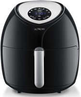 Ultrean 6 Quart Air Fryer, Large Family Size Electric Hot Air Fryers XL Oven Oilless Cooker with 7 Presets, LCD Digital Touch Screen and Nonstick Detachable Basket,UL Certified,1700W (Black) Air Fryer(5.68 L)