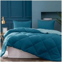 Jaxmom Solid Double, King Comforter(Poly Cotton, Sea Turtle Teal_Caribbean Blue)