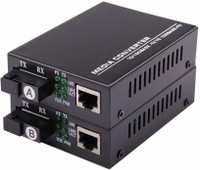 MONICS Pack of 2 devices 10/100 Mbps Ethernet to Fiber Optic Media Converter 1Pair Single Mode Network Switch(Black)